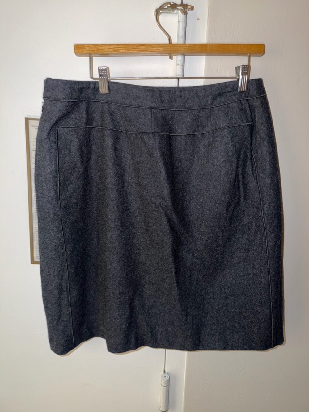 Harve Benard Dark Gray Wool-Blend Pencil Skirt